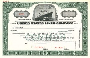 United States Lines Co. - Specimen Shipping Stock Certificate